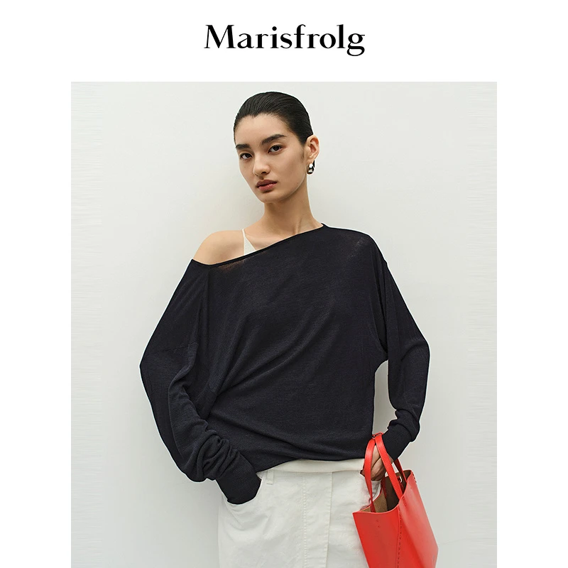 Marisfrolg玛丝菲尔25夏季新款轻薄感设计宽松针织衫A1FZ2873M