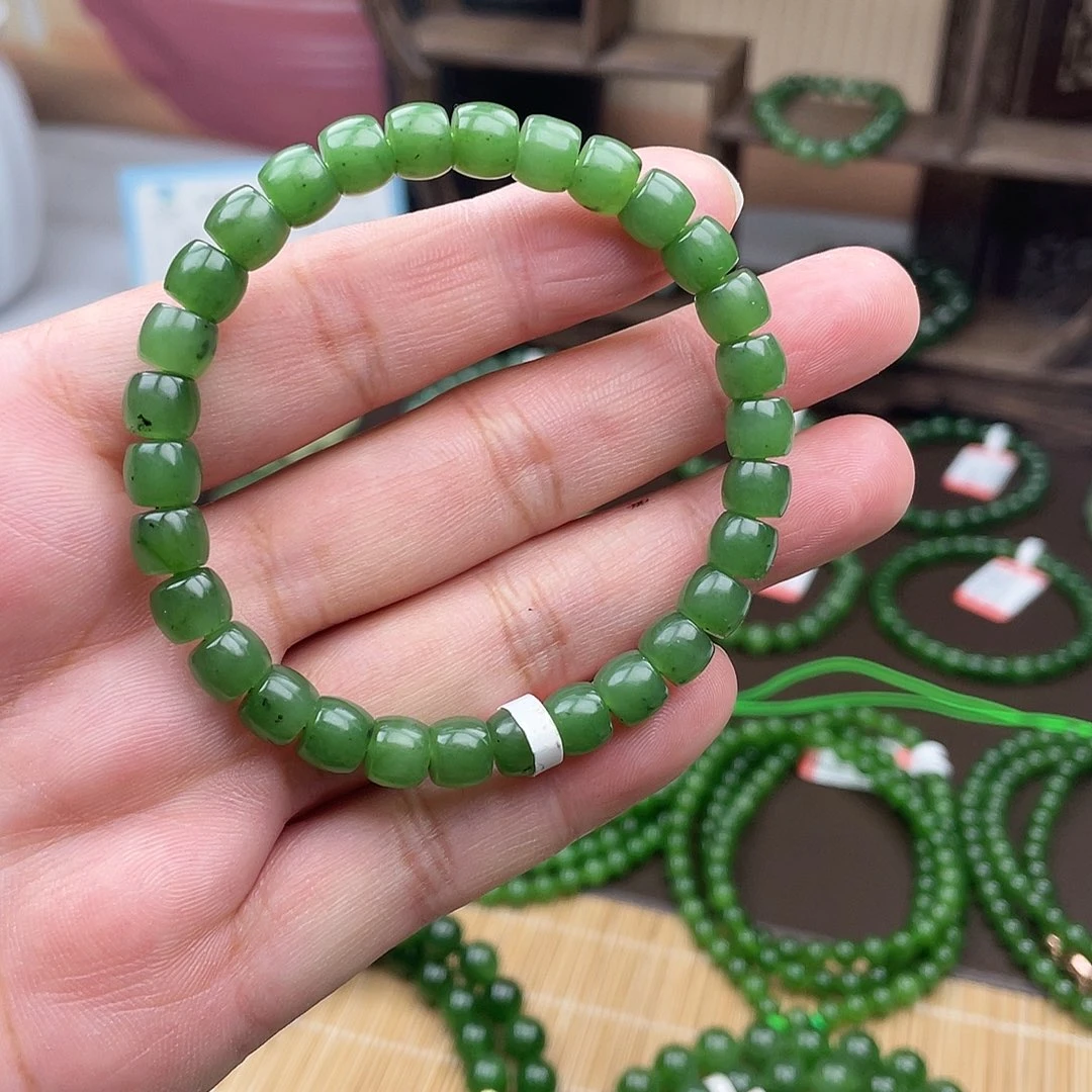 和田玉未镶嵌手链直切卡7