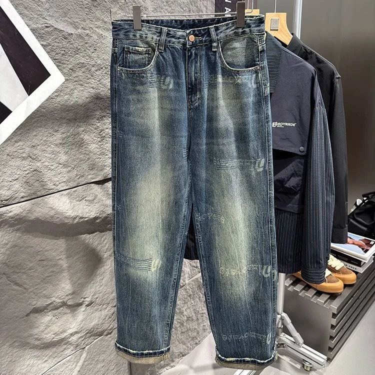 297 # 细节满满男士直筒宽松牛仔裤潮