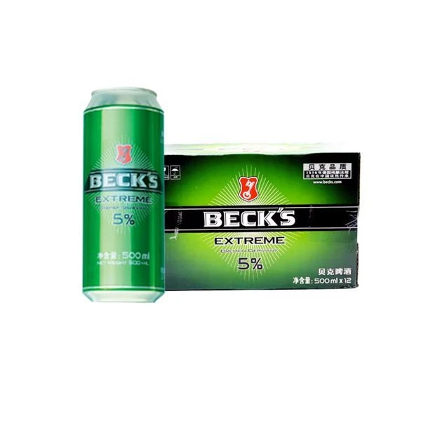 贝克易拉罐啤酒500ml*12/箱（整箱和单瓶不能同时拍） 聚会酒水烧烤