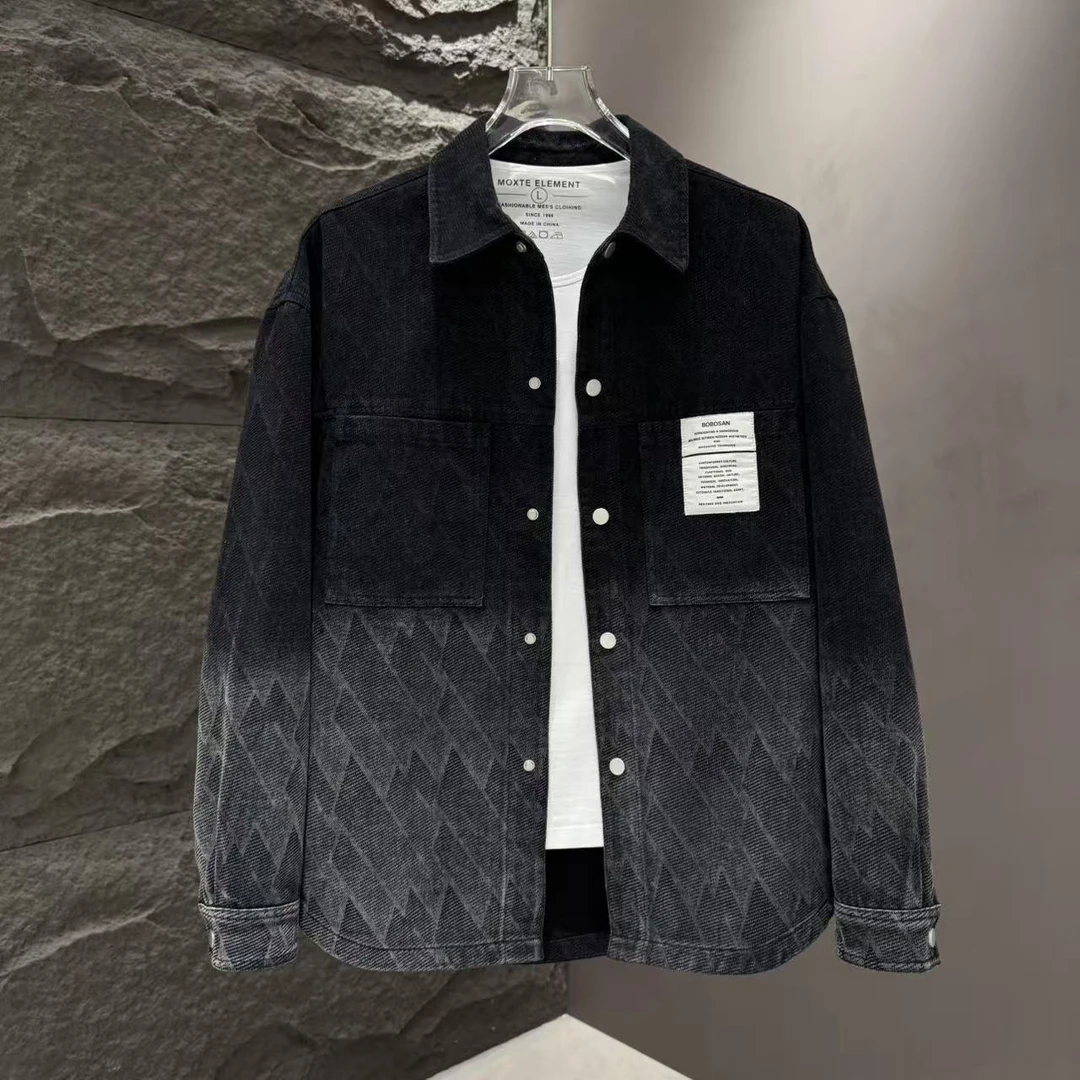 (单/加绒)2025早秋新款男士时尚休闲百搭水洗牛仔外套翻领2526