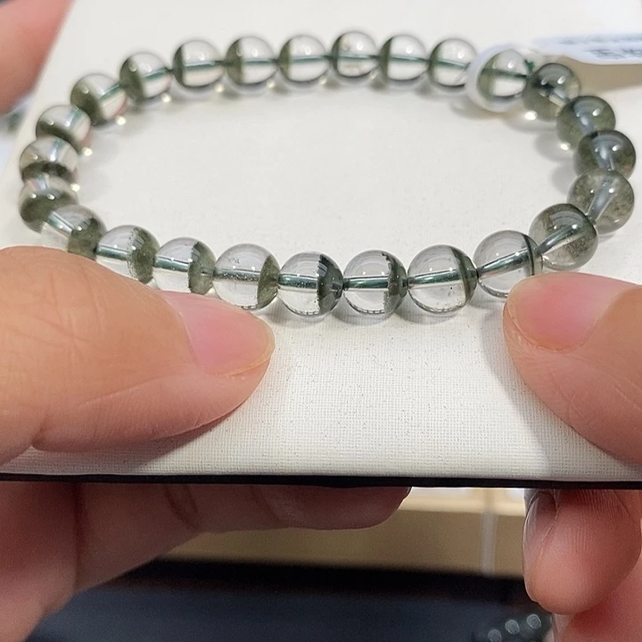 哎***古手链水晶未镶嵌绿幽灵手链