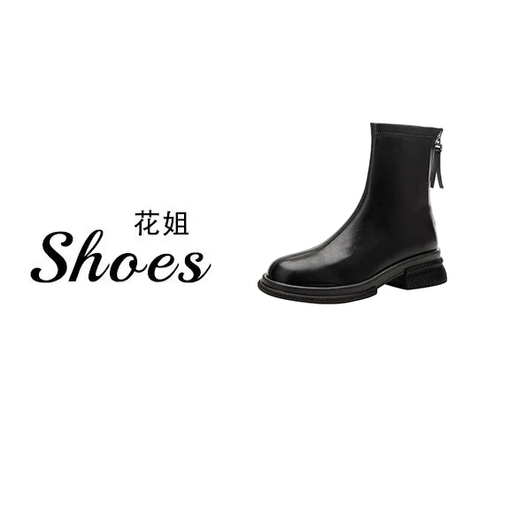 dfg5258马丁靴女2024新款靴子秋冬厚底时尚英伦圆头瘦瘦短靴