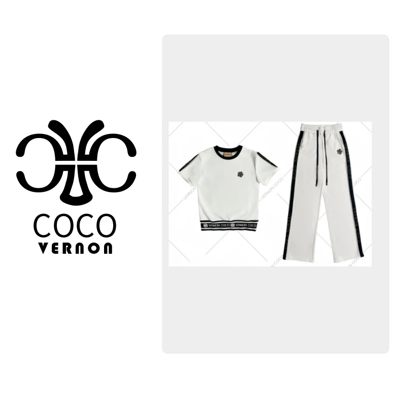 【VERNON COCO】Y30夏季圆领山茶花运动休闲套装VN704