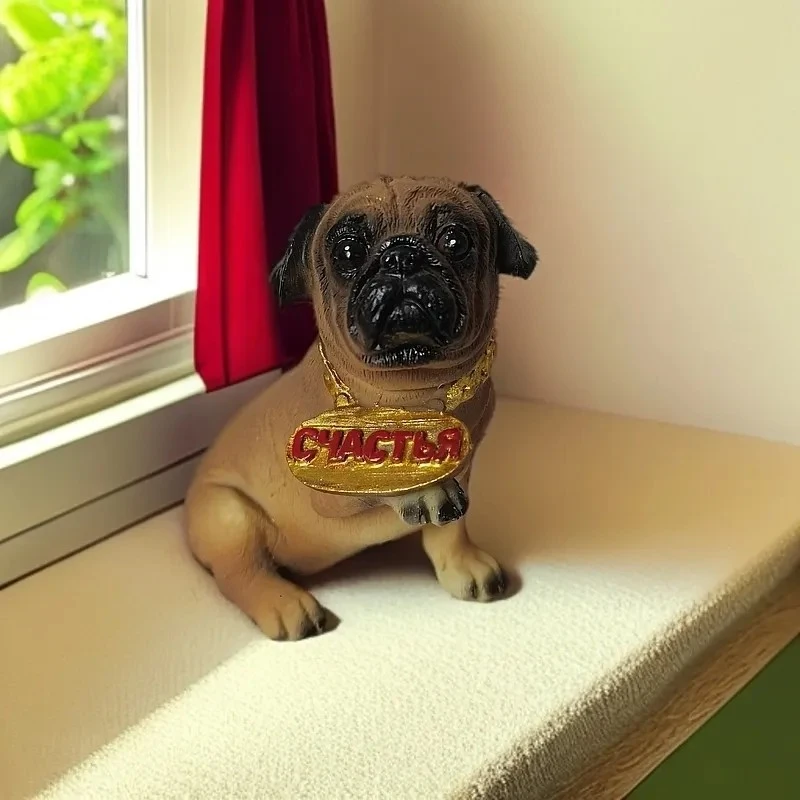 树脂工艺品小巴哥动物狗狗摆件花园庭院阳台露台装饰家居客厅书房