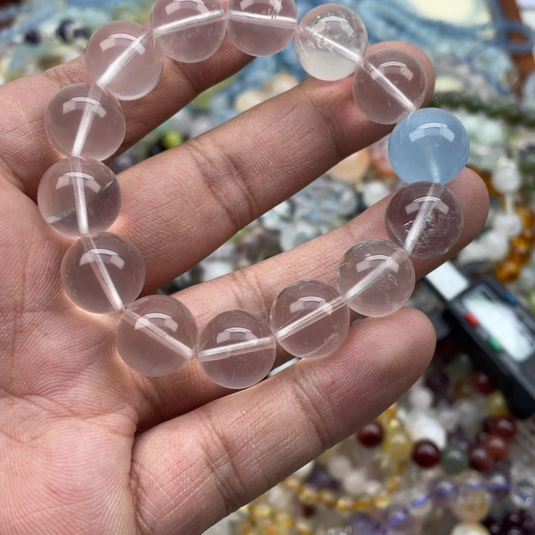 银S925镶嵌手链烟晶