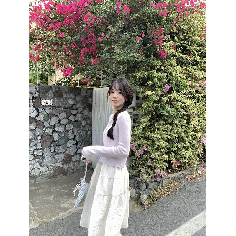 香香的蕉 春意盎然 韩系小温柔毛织开衫薄款春夏外搭上衣针织外套