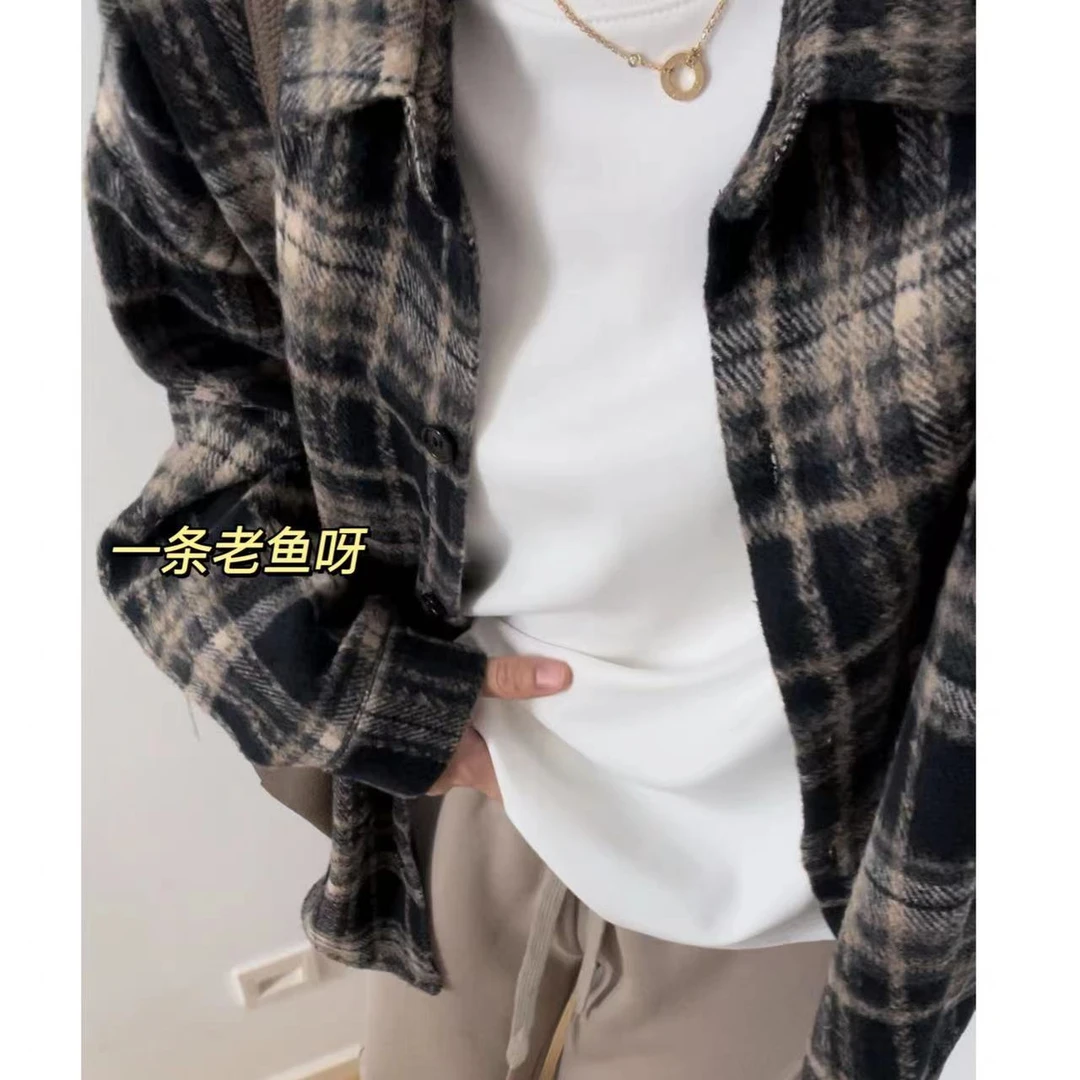 M春款格子衬衫外套女韩版宽松外穿外套女款衬衫女款衬衫女款外穿