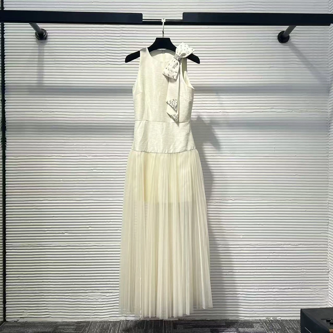 DY 25显瘦气质时尚性感无袖复古拼接设计感法式连衣裙A125