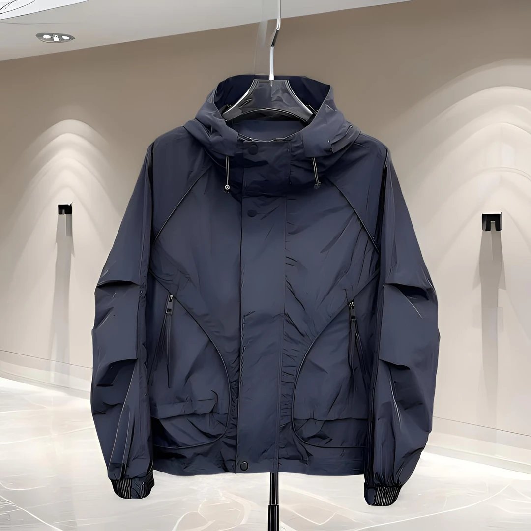正品潮流休闲春秋外套男百搭冲锋衣潮流宽松工装户外加厚夹克防风