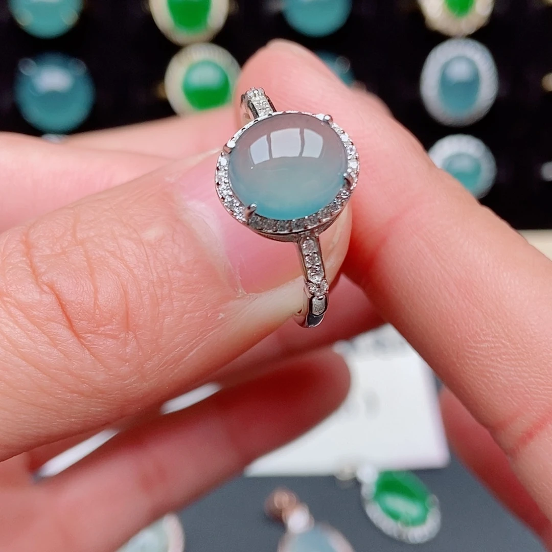 翡翠戒指银S925镶嵌06545136