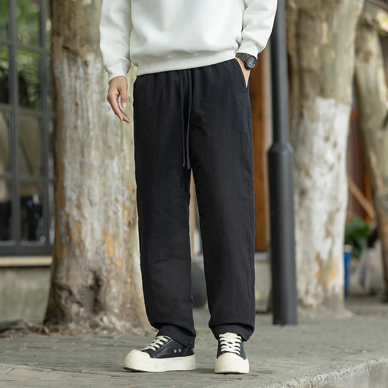 冬季新款中国风加厚加棉直筒棉裤东北装中式复古保暖外穿休闲裤子