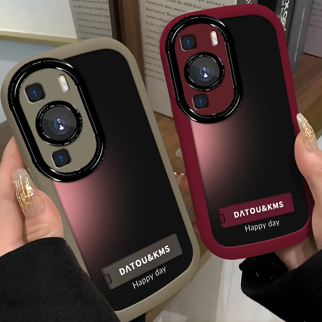 适用于【华为】P60/Pro高级感粉黑光晕全包创意硅胶泡芙手机壳