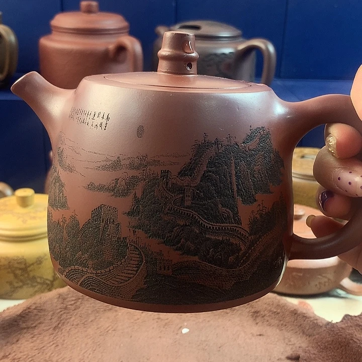 紫砂茶壶汗铎龙血砂