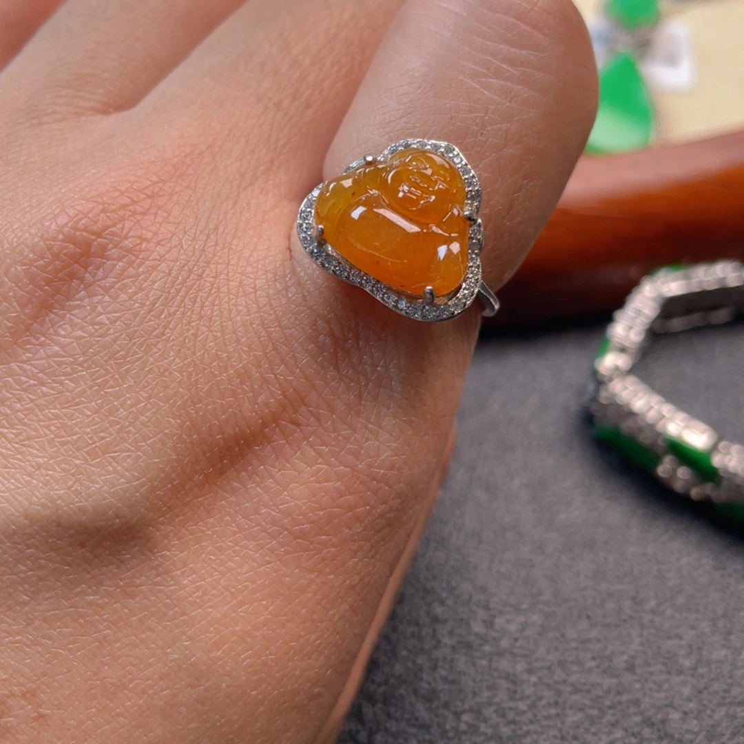 翡翠吊坠(不含链)银S925镶嵌戒指