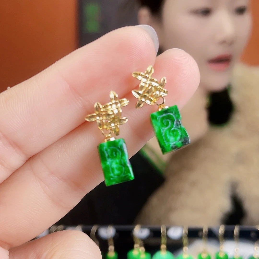 翡翠未镶嵌耳饰饰品