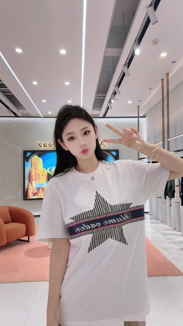 2025春夏新字母五角星短袖 D2049