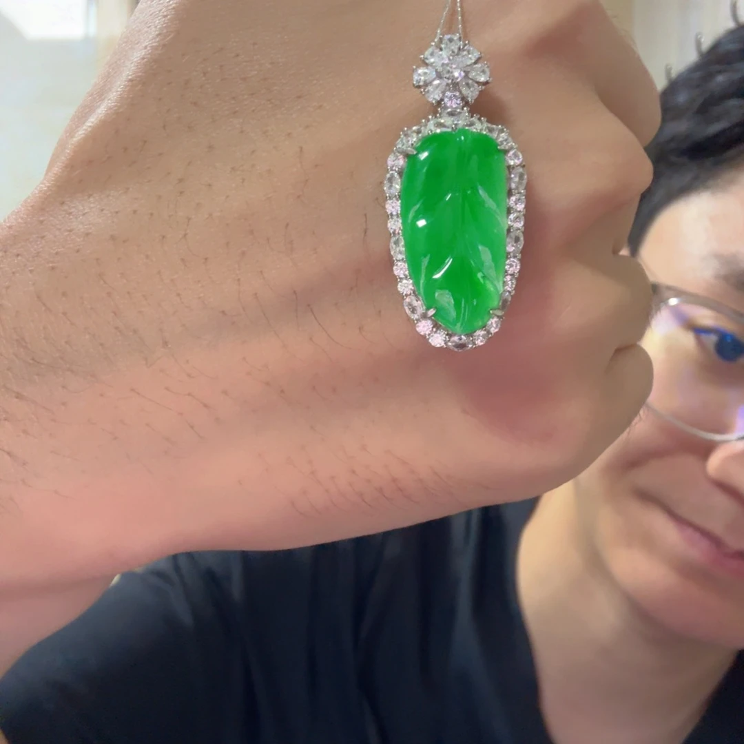 翡翠银S925镶嵌颈饰吊坠