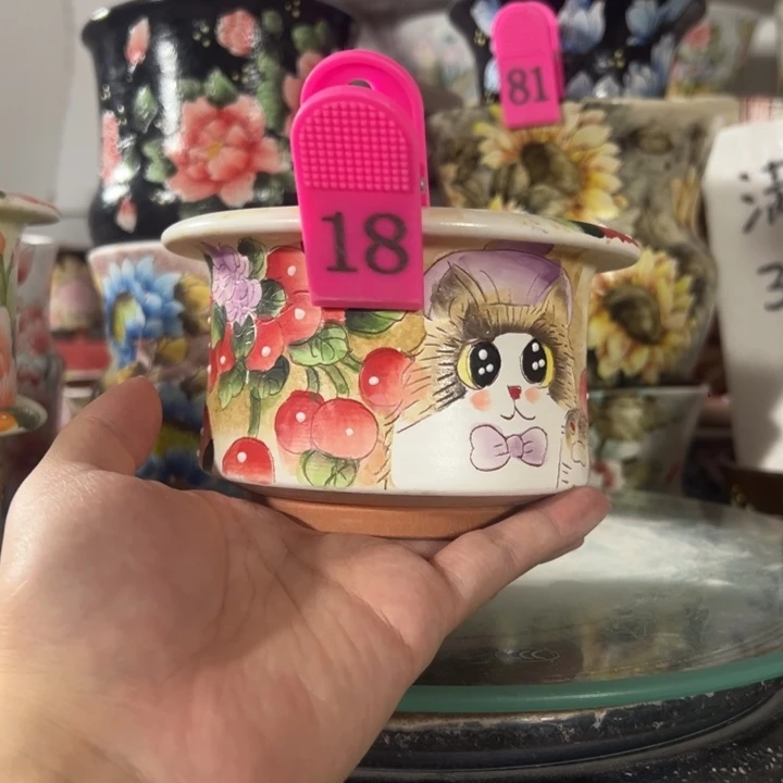 回***续景德镇手绘花盆满38包邮偏远地区除外