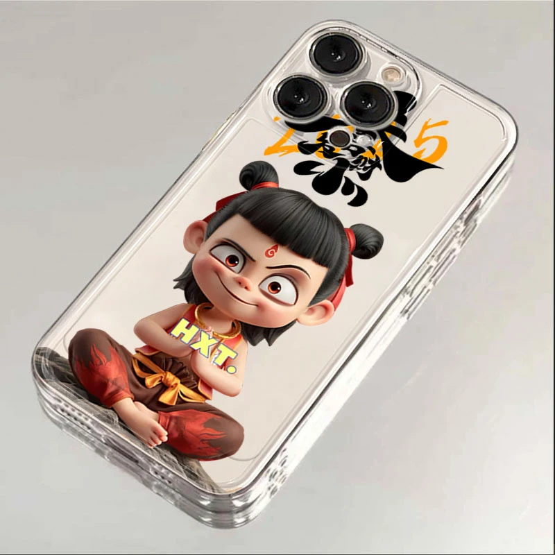 恭喜发财哪吒适用iphone16/15promax手机壳苹果13/12透明14卡通11