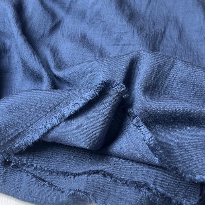 天丝（莱赛尔纤维）藏蓝麻棉2米