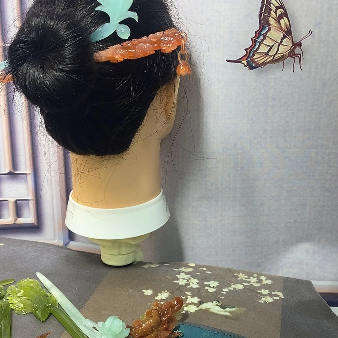 岫玉梅花棒未镶嵌山*