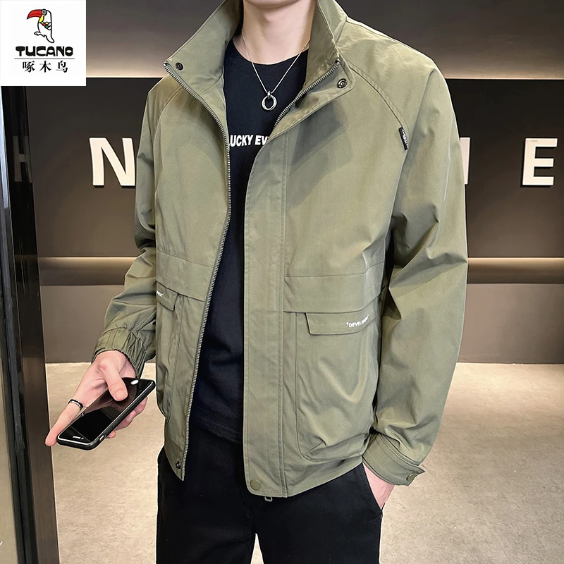 TUCANO/啄木鳥简约风薄款韩版夹克立领男工装上衣春秋季外套休闲