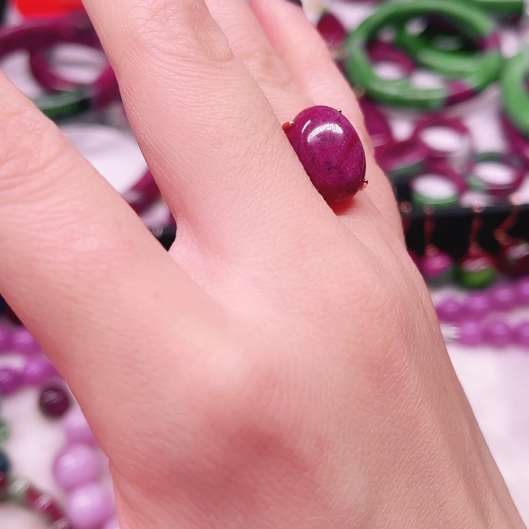 银S925镶嵌戒指红宝石