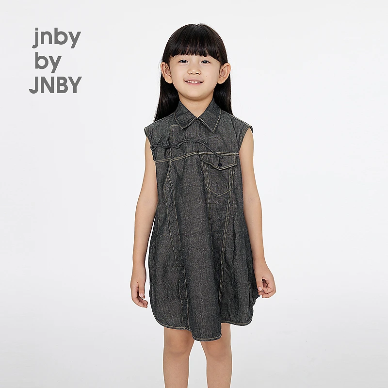 [新中式]新款江南布衣童装盘扣牛仔无袖连衣裙25夏女童1P5G13040