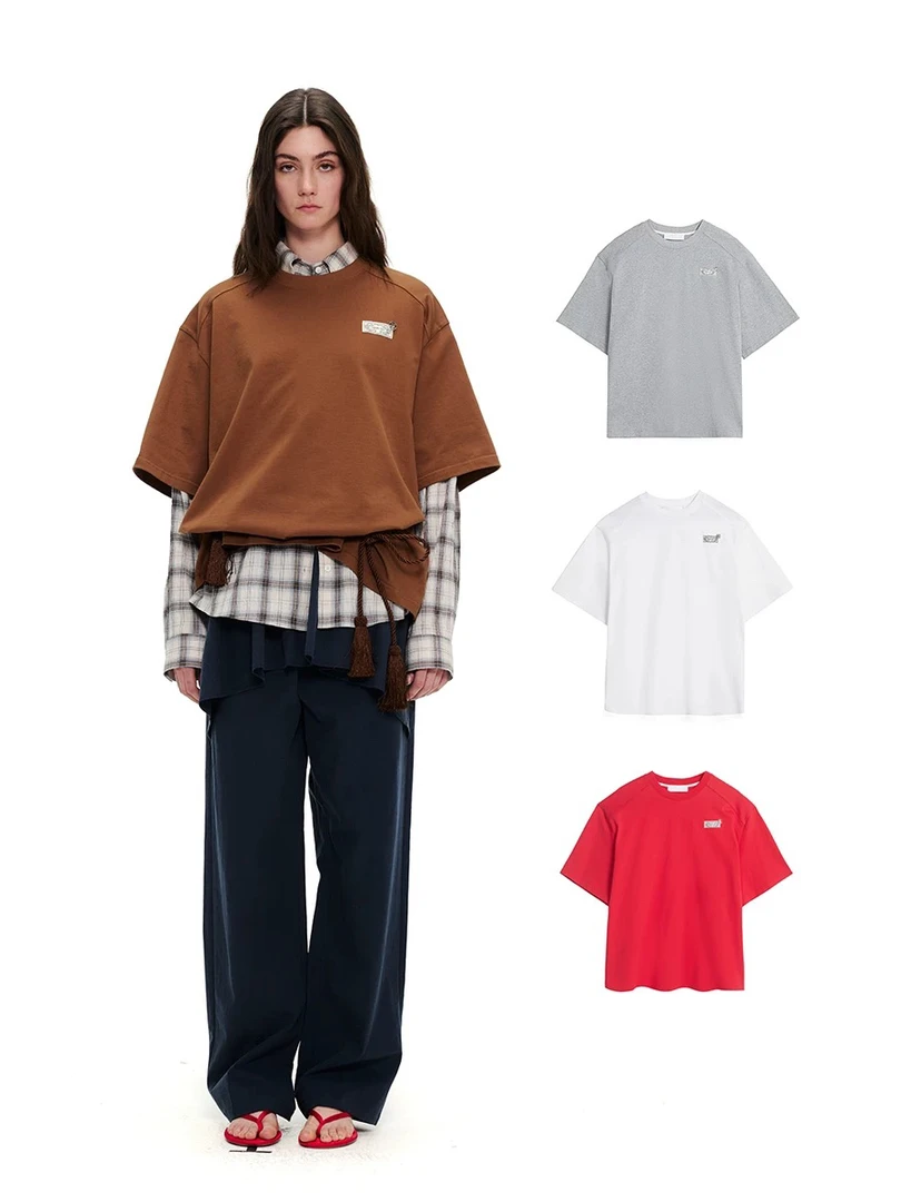 UHOO WU 织唛A摆短袖T恤