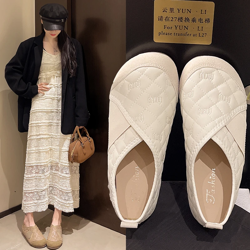 【品牌】2025秋季新款软底豆豆鞋舒适休闲百搭时尚单鞋妈妈鞋9919