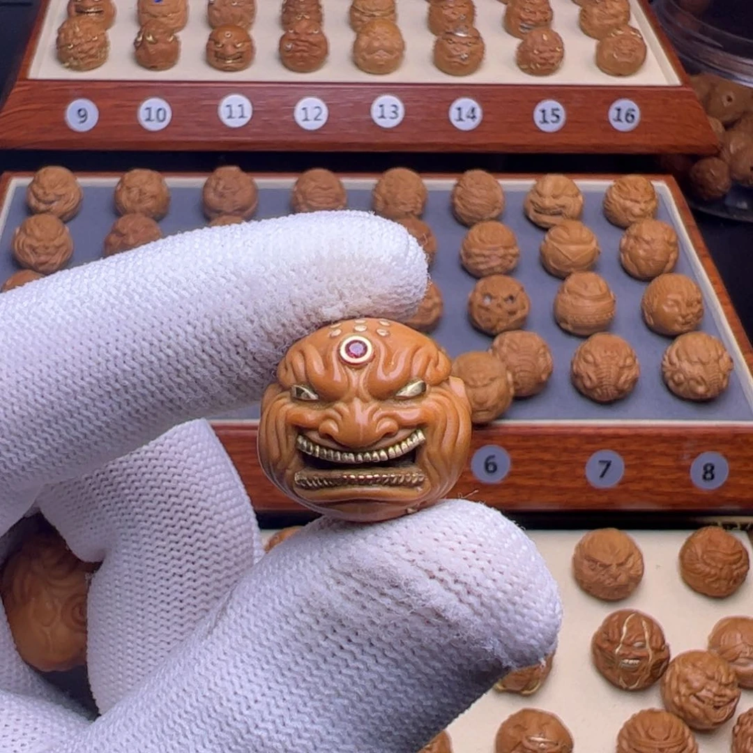 猴头核桃把件✰****✰精修大牙满镶嵌19尺寸