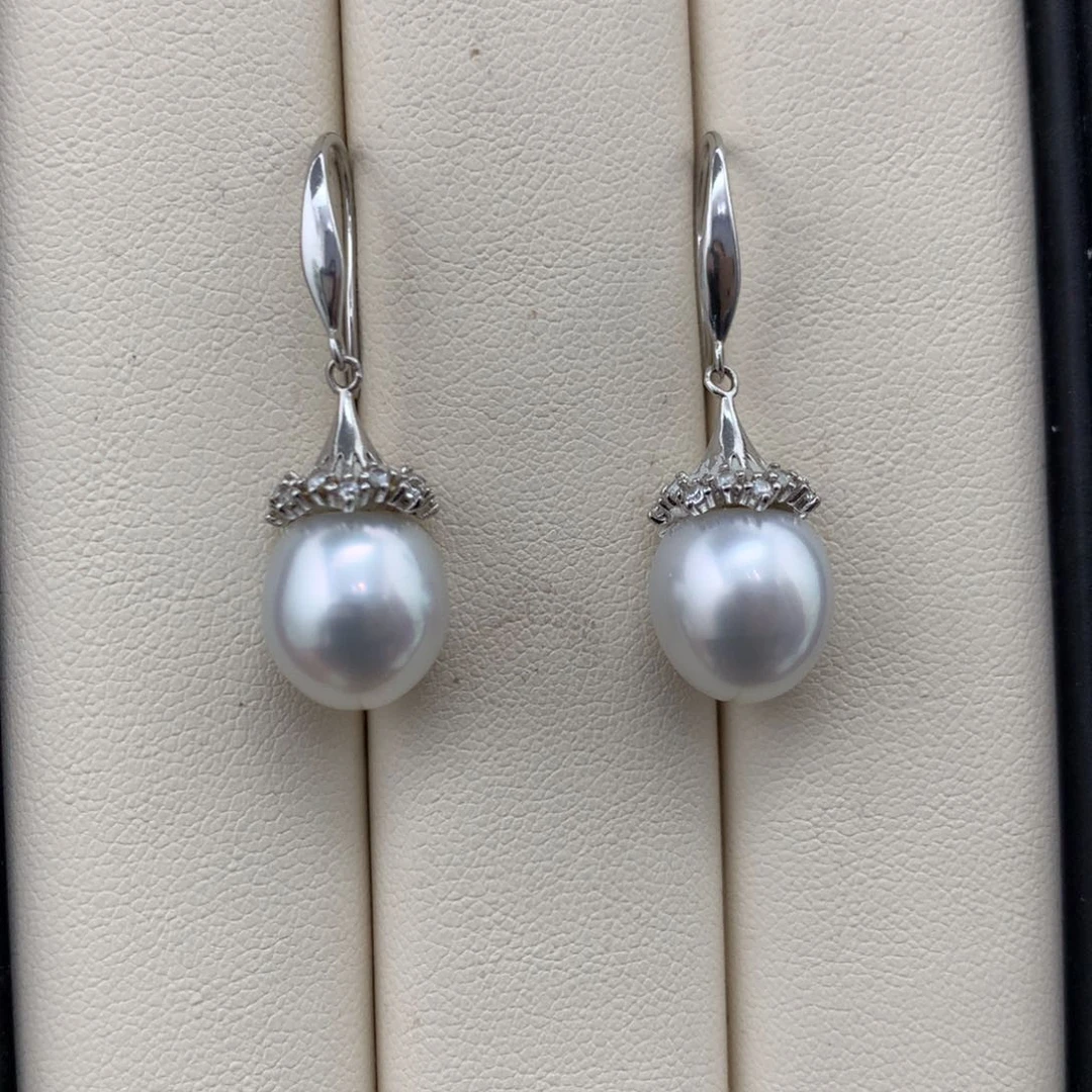 海水珍珠裸珠10-11mm澳白银蓝光对珠