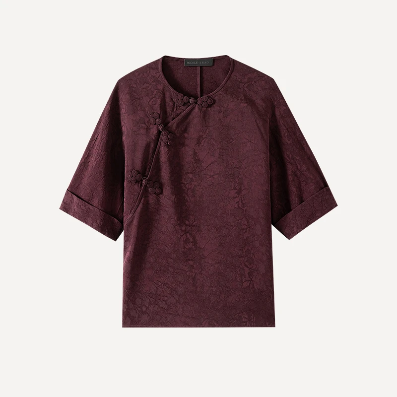 4NWT027【贵姐NICOLE】设计师款新中式休闲气质衬衫女