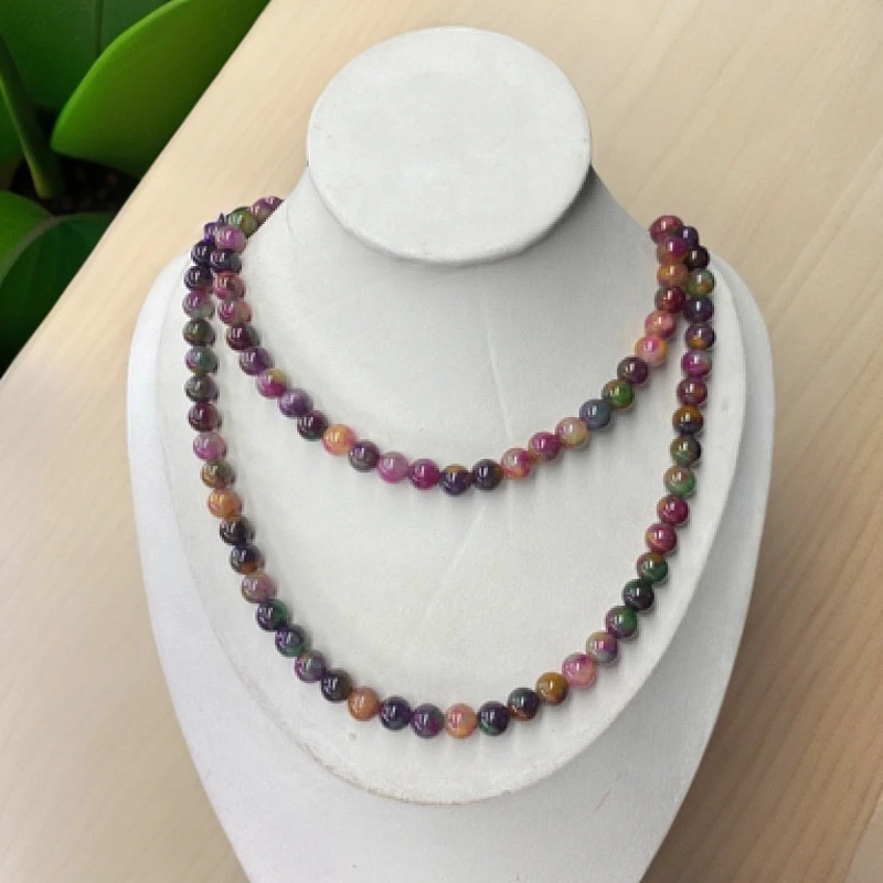 七彩花卡8mm108颗项链983