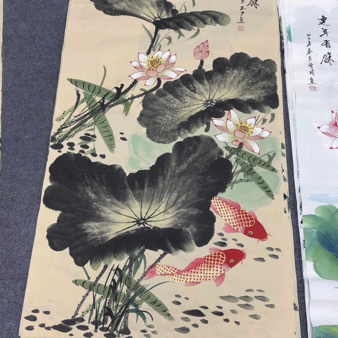 国画140×70手绘画画画