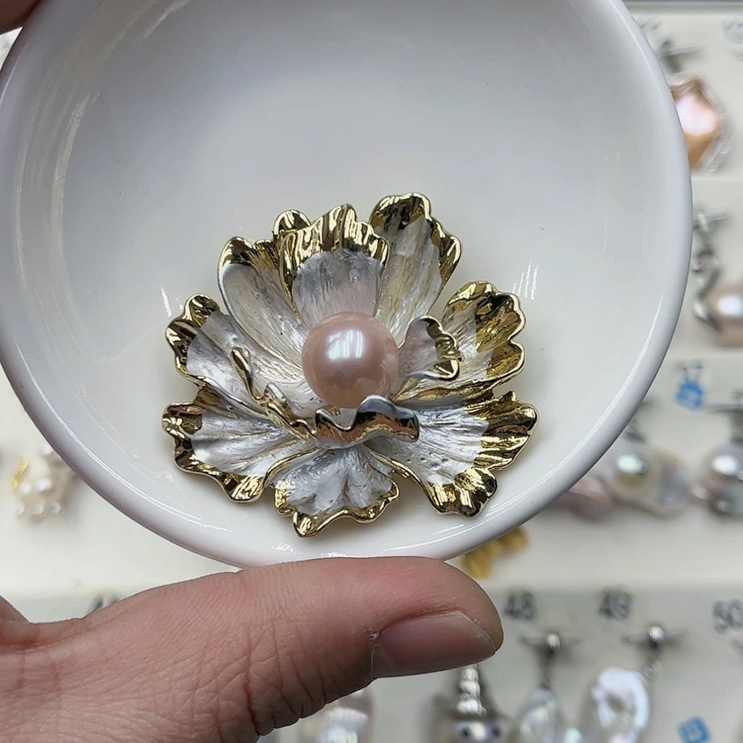 淡水珍珠吊坠(不含链)未镶嵌花*语08