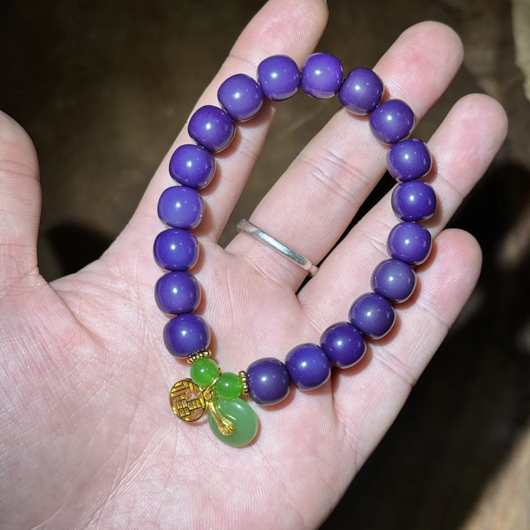 紫玉菩提单圈+福牌+绿平安扣（无礼盒）K375