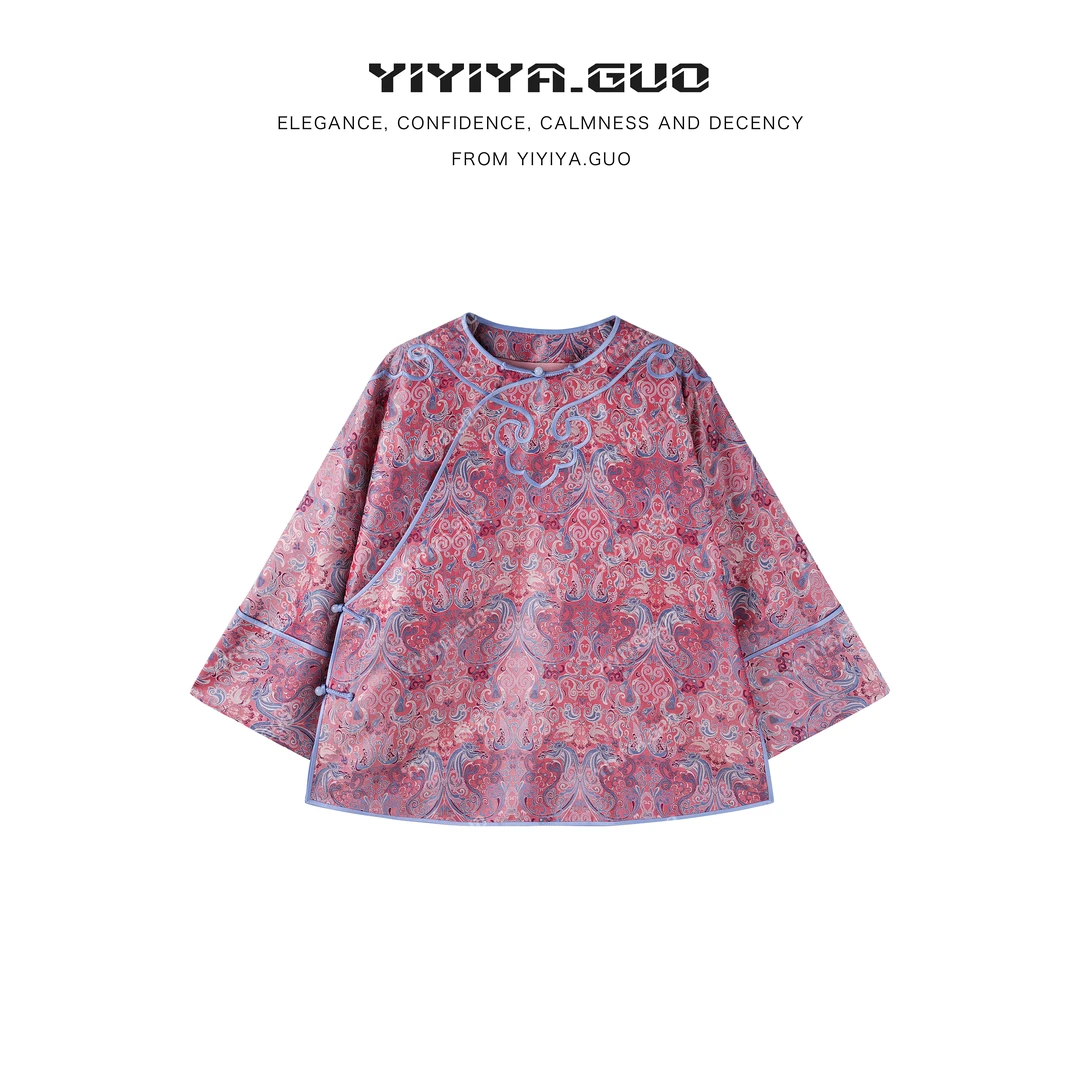 yiyiya.Guo艺艺吖【马上成功】蜀锦落肩斜襟长袖上衣090049SS52