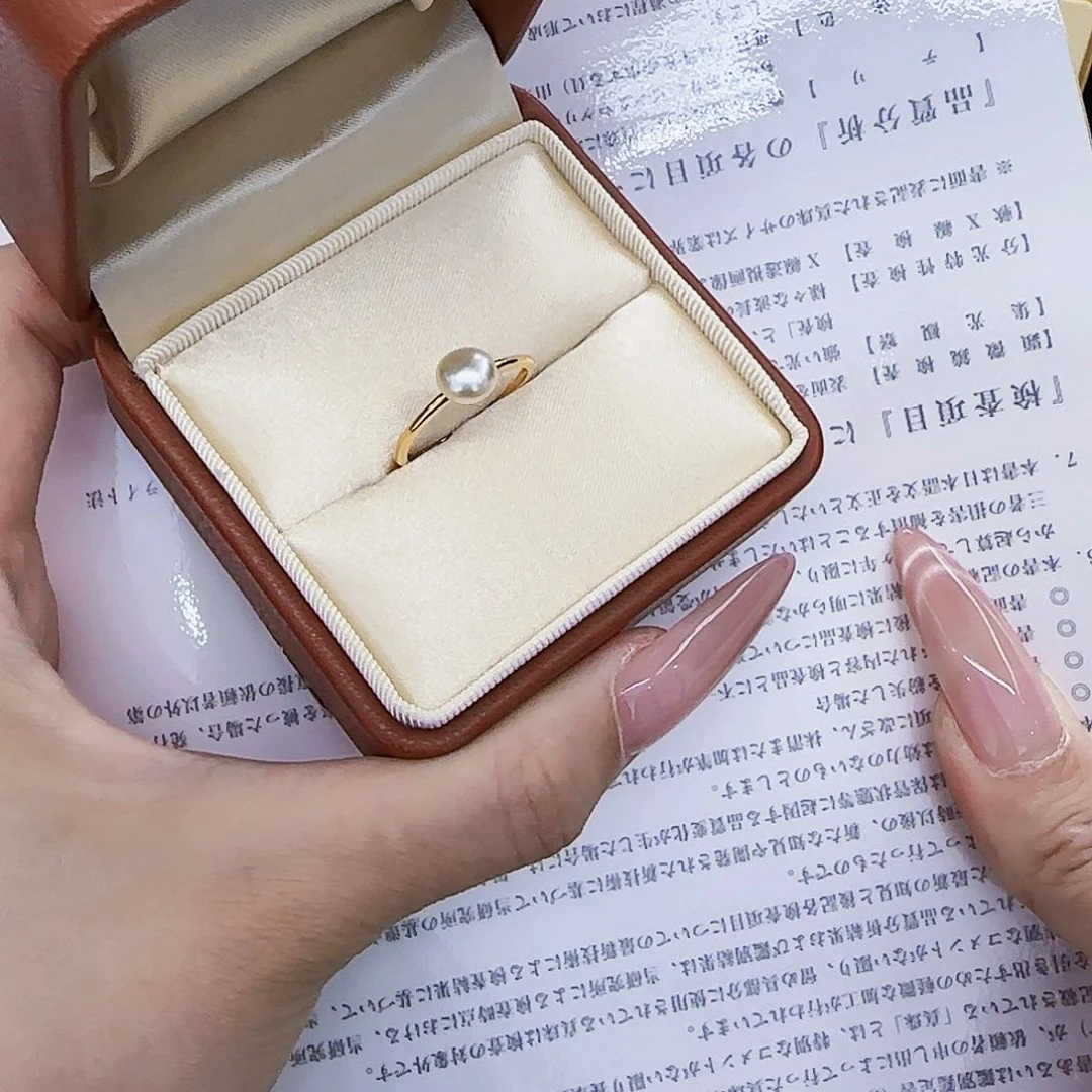 戒圈银S925镶嵌海水珍珠