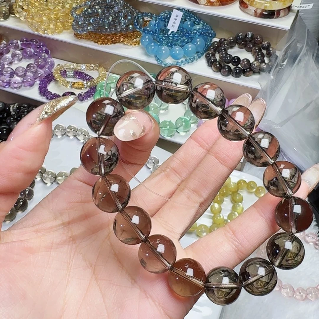 水晶手链未镶嵌?****?茶晶13