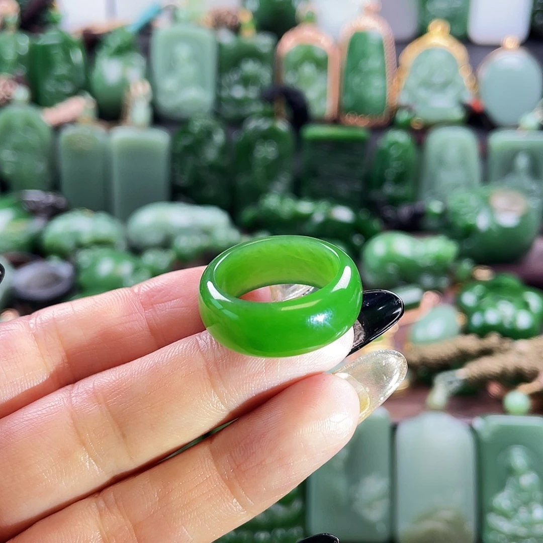 和田玉戒指未镶嵌19圈口