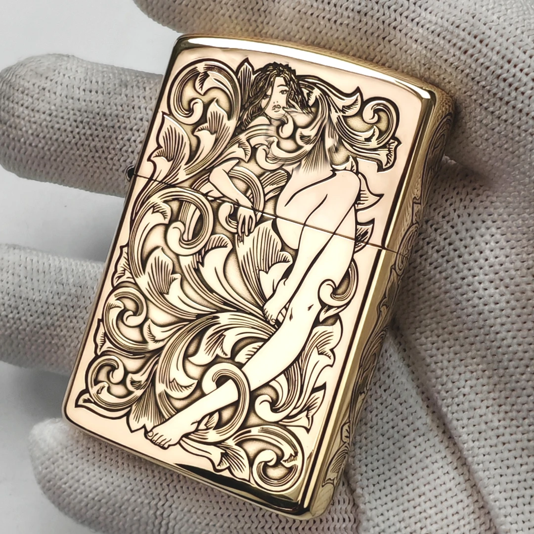 【财色双收】精雕黄铜 DIY打火机 创意打火机 FL009