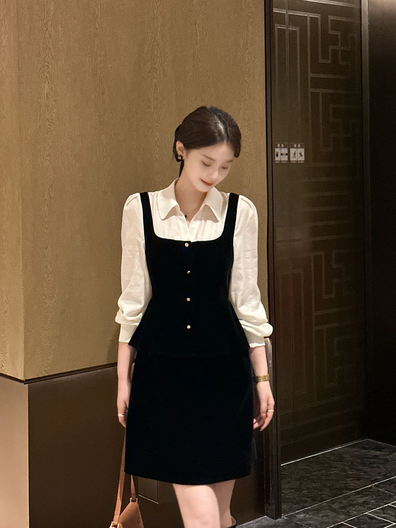 D113337F无袖秋季常规款女连衣裙背带小裙子