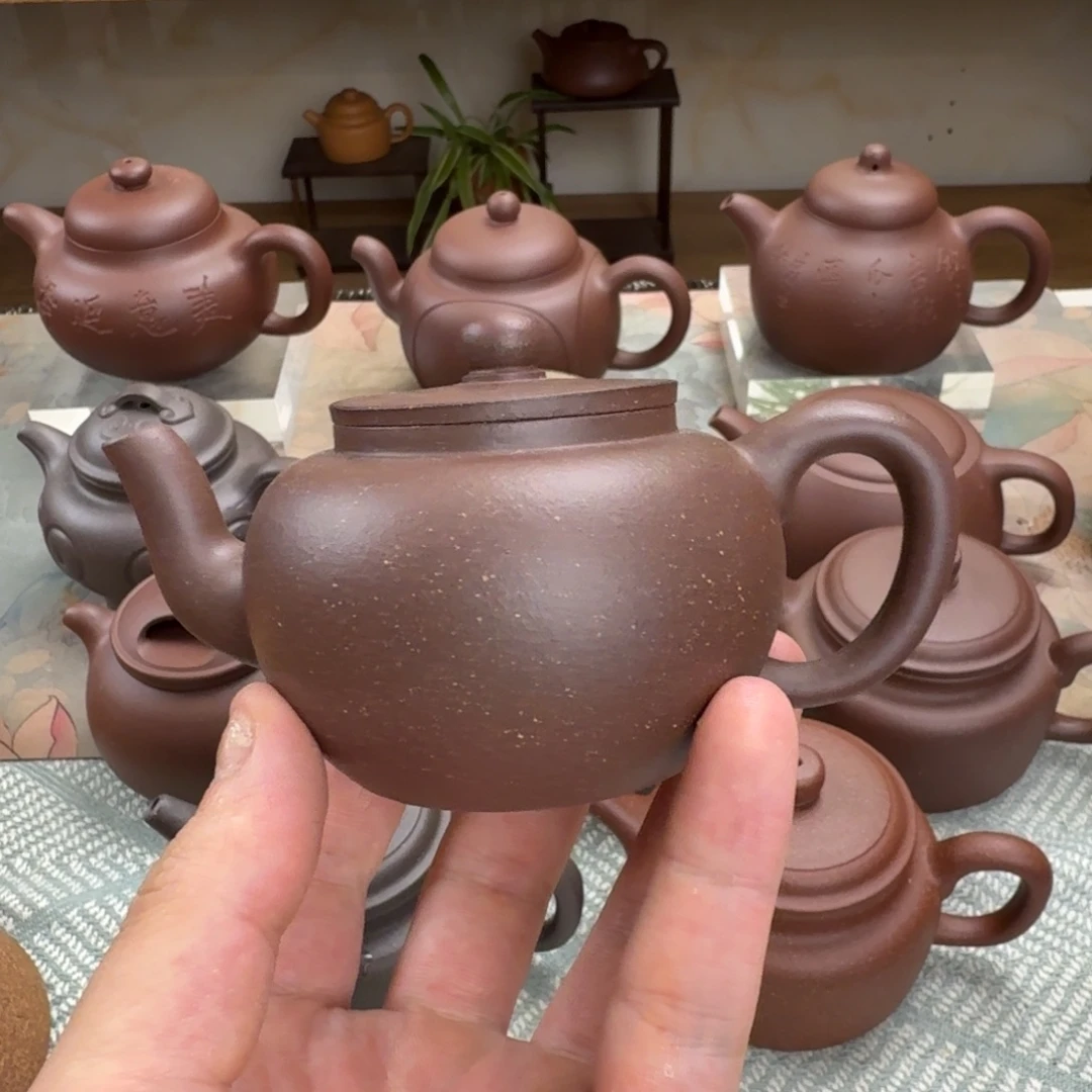茶壶紫砂微瑕 平盖莲子 紫泥 145cc