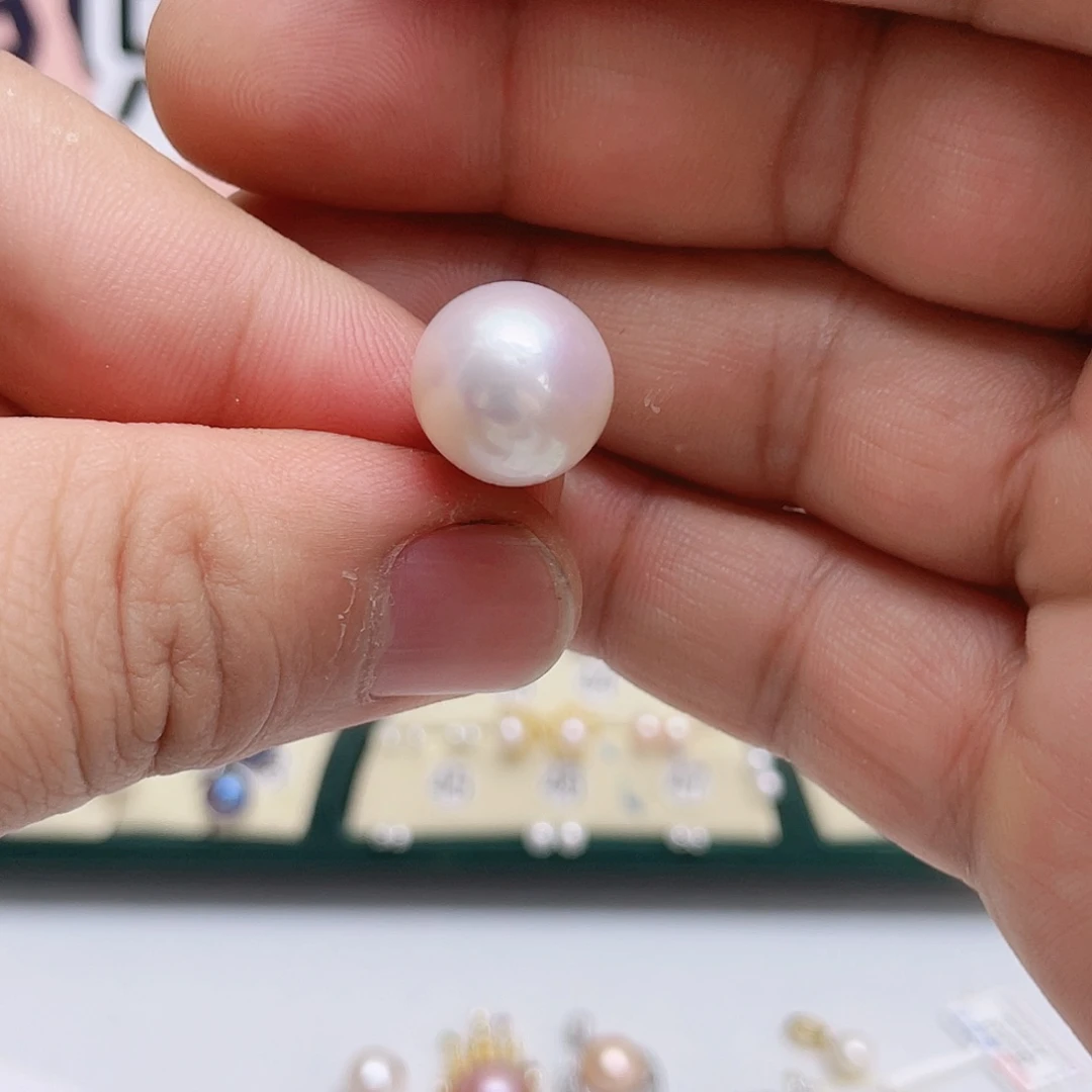 生***近银S925镶嵌耳饰淡水珍珠