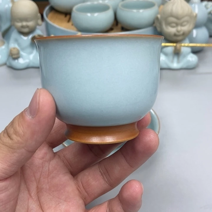 瓷～**～天青色张君老师提梁杯