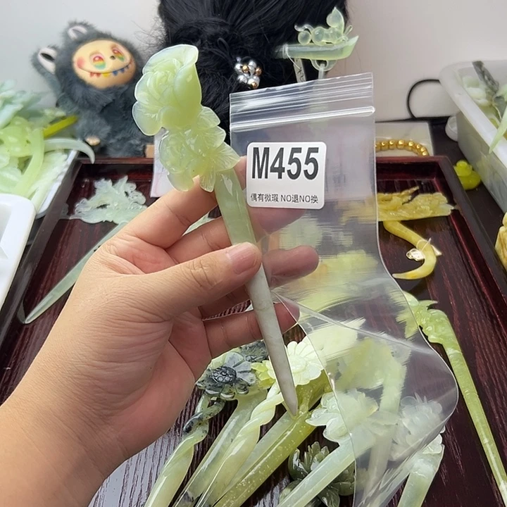 合金蛇纹石玉发饰静*