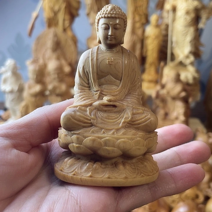 柏木（崖柏）崖柏大日如来高8公分