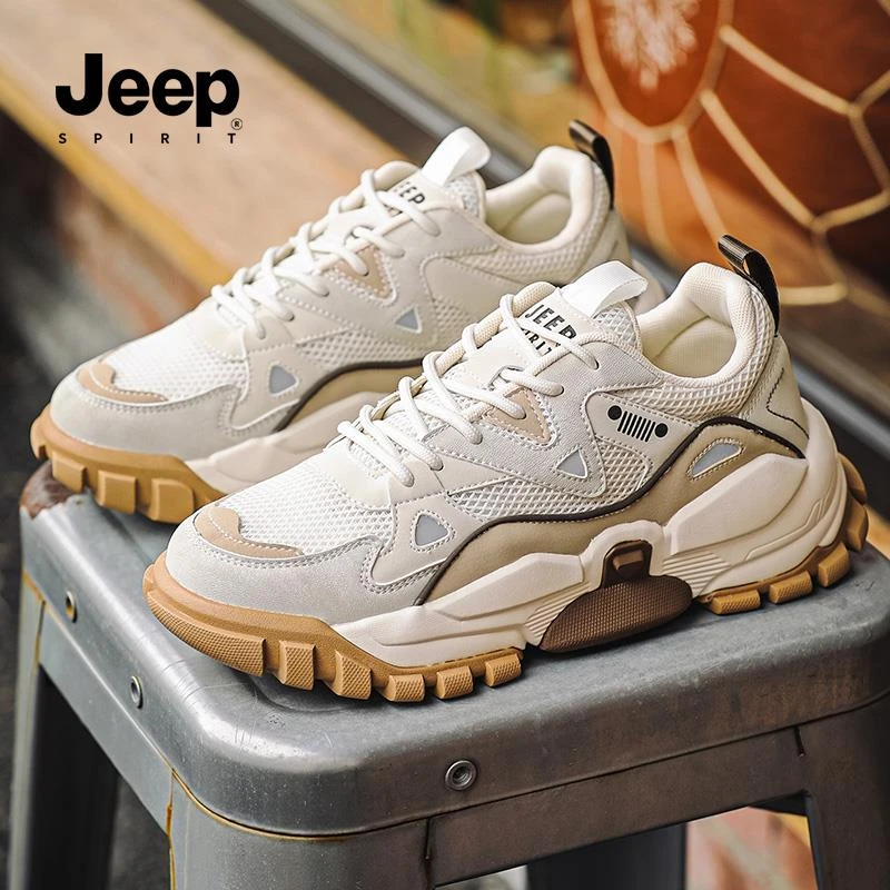 JEEPSPIRIT吉普圆头磨砂皮老爹鞋户外休闲鞋时尚休闲鞋男士徒步鞋